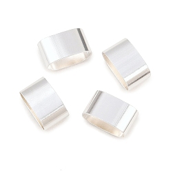 Посеребрённый Прелести латунных слайд, без кадмия и без свинца, прямоугольные, 925 серебро покрытием, 10.5x6x5 мм, отверстие : 10x4.5 мм