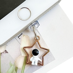 Star Spaceman PVC Mobile Anti-Dust Plugs, for Apple Mobile Phone, Star, 2x1.7cm