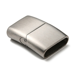 Stainless Steel Color Matte 304 Stainless Steel Magnetic Clasps, Rectangle, Stainless Steel Color, 28x18x7mm, Hole: 5x16mm