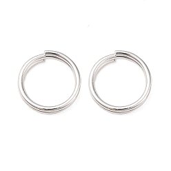 Посеребрённый Латунные разрезные кольца, кольца с двойной петлей, 925 серебро покрытием, 8x2 мм, внутренний диаметр: 6.6 мм