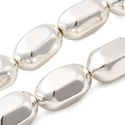 с Покрытием Серебра Стеклянные бусины с гальваническим покрытием , овальные, граненые, со серебряным покрытием, 20x11~11.5 мм, отверстие : 1.2 мм, около 21 шт / нитка, 15.75'' (40 см)