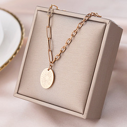 rose gold color Minimalist Stainless Steel Lock Necklace - Unique Design, Versatile, Collarbone Chain for Women.