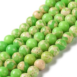 Green Yellow Synthetic Imperial Jasper Dyed Beads Strands, Round, Green Yellow, 6mm, Hole: 1.4mm, about 60~62pcs/strand, 14.72''~15.28''(37.4~38.8cm)