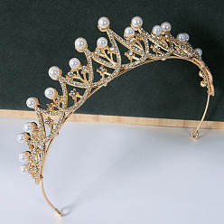 KC Gold White Diamond White Pearl Элегантная жемчужная корона на свадебное платье невесты и наряд подружки невесты - универсальная лента для волос