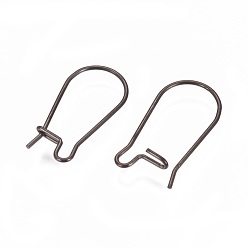 Electrophoresis Black 304 Stainless Steel Hoop Earrings Findings Kidney Ear Wires, Electrophoresis Black, 20x10x0.7mm, 21 Gauge