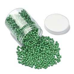 Pale Green 1300Pcs 6/0 Glass Seed Beads, Opaque Colours, Round, Small Craft Beads for DIY Jewelry Making, Pale Green, 4mm, Hole: 1.5mm