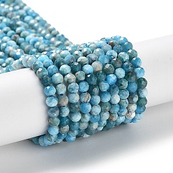 Apatite Natural Apatite Beads Strands, Faceted, Round, 3.5mm, Hole: 0.6mm, about 118pcs/strand, 15.28 inch(38.8cm)