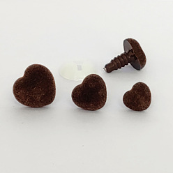 Коричневый Нос из пластика в форме сердца, с распоркой, для поделок куклы игрушки кукольные плюшевые животные изготовление, кофе, 12 мм