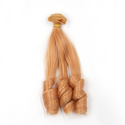 Sandy Brown High Temperature Fiber Long Flat Curly Hairstyle Doll Wig Hair, for DIY Girl BJD Makings Accessories, Sandy Brown, 7.87~39.37 inch(200~1000mm)