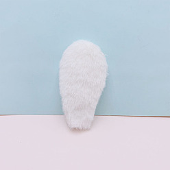 Neige Accessoires d'ornement en tissu avec oreilles de lapin en peluche mignonnes, accessoires pour cheveux, neige, 60x30mm
