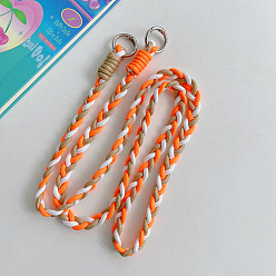 Orange Nylon Crossbody Braided Shoulder Phone Straps, Universal Outdoor Lanyard for Men and Women, with Metal Clasp, Mobile Phone Accessories, Orange, 11cm