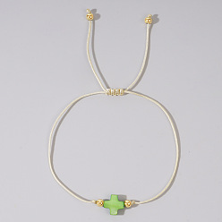 Желто-Зеленый Регулируемые браслеты из переплетенных бусин радужного цвета для женщин, желто-зеленый