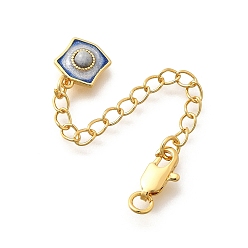 Настоящее золото 18K Латунный натуральный лазурит заканчивается цепочкой, с эмалью и блестящей пудрой, без кадмия, без никеля и без свинца, реальный 18 k позолоченный, 72 мм