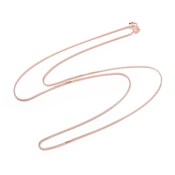 Rose Gold 925 Sterling Silver Wheat Chains Necklace for Women, Rose Gold, 17.72 inch(45cm)