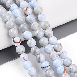 Светло-Синий Природные персидские нефрита бисер пряди, круглые, окрашенные, голубой, 6~7 мм, отверстие : 1.2 мм, около 62~65 шт / нитка, 14.96~15.75 дюйм (38~40 см)