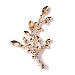 Golden Leaf Branch Alloy Cabochons, for Hair Clothing Accessory, Golden, 69x43mm
