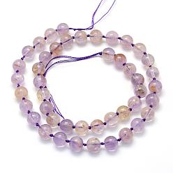 Amethyst Natural Amethyst Beads Strands, Round, 8mm, Hole: 1mm, about 43pcs/strand, 15.7 inch(40cm).