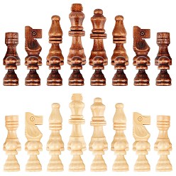 Couleur Mélangete Pièces d'échecs en bois gorgecraft, sans planche, pour le remplacement des pièces manquantes 2.5 figurine de pièces d'échecs de roi de 1 pouce, couleur mixte, 18~20x30~64.5mm, 2 couleurs, 1set / couleur, 2, affecte / sac