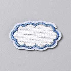 Colorful Computerized Embroidery Cloth Iron on/Sew on Patches, Costume Accessories, Appliques, Cloud, Colorful, 24x40x1.8mm