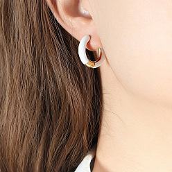 F746- White Dripping Oil Earrings Boucles d'oreilles mignonnes et élégantes en forme de C avec différentes options de couleurs – ravissantes et féminines.