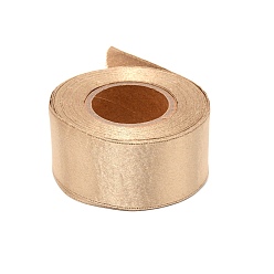 Champagne Gold Polyester Satin Ribbon, for Gift Accessories, Flat, Champagne Gold, 1-5/8 inch(40mm), about 10.94 Yards(10m)/Roll