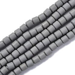 Серый Ручной полимерные нити глины шарик, колонка, серые, 6.5x6 мм, отверстие : 1.2 мм, около 61 шт / нитка, 15.75 дюйм (40 см)