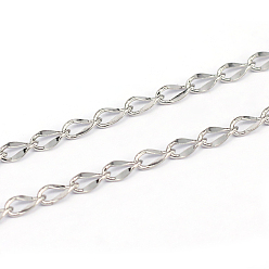 Нержавеющая Сталь Цвет 304 из нержавеющей стали обуздать цепи, пайки, цвет нержавеющей стали, шириной 3 мм , толщиной 0.5 мм , около 328.08 футов (100 м) / рулон