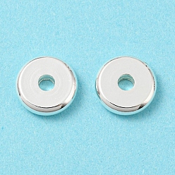 Серебро Латунные бусины, без кадмия и без свинца, долговечный, диск, серебряные, 8x2 мм, отверстие : 2 мм