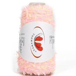 Misty Rose Gradient Rainbow Polyester Paper Yarn, for Hand Knitting Scarf Hat Summer Sweater Supplies , Misty Rose, 2mm