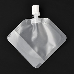 Clair 30 ml de sacs de voyage en plastique pour animaux de compagnie, sacs rechargeables vides, avec des bouchons, formes de diamant avec un style mat, pour les cosmétiques, crême solaire, clair, 108mm, capacité: 30 ml (1.01 fl. oz)
