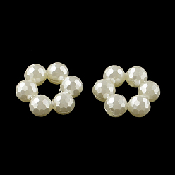 Creamy White Donut ABS Plastic Imitation Pearl Bead Frames, Creamy White, 23x21x8mm, Hole: 2mm