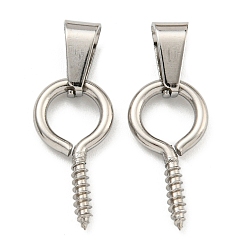 Нержавеющая Сталь Цвет Устойчивые к потускнению 304 нержавеющая сталь винты с ушком штифтовые скобы, с 201 защелкой из нержавеющей стали на поручнях, за половину пробурено бисера, цвет нержавеющей стали, 22.5 мм, отверстие : 7x3 мм, штифты : 8x1.5 мм