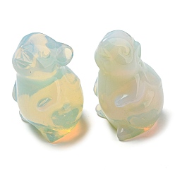 Opalite Opalite Carved Mouse Figurines, for Home Office Desktop Feng Shui Ornament, 38~39x23~24x24~26mm