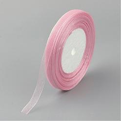 Pale Violet Red Sheer Organza Ribbon, Wide Ribbon for Wedding Decorative, Pale Violet Red, 2 inch(50mm), 50yards/roll(45.72m/roll), 4 rolls/group, 200 yards/group(182.88m/group)
