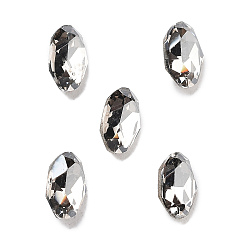 Хрустальная Сатина K 9 кабошоны из стеклянного страза, задние и задние, овальные, кристалл сатин, 6x4x3 мм