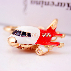 Red Fashionable Creative Cute A380 Airplane Model Keychain Metal Pendant Key Chain Gift
