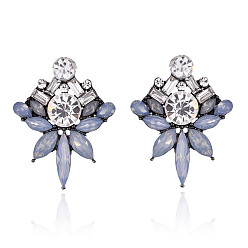 Light blue protein Stylish Crystal Flower Acrylic Earrings - Creative and Versatile Design