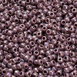 (412) Opaque AB Lavender Тохо 8/0 круглые бусины, японский бисер, (412) непрозрачный бледно-лиловый, 3 мм, отверстие : 1 мм, Около 1111 шт / 50 г