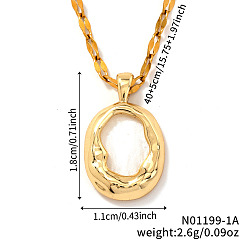 Золотой Шикарное минималистичное латунное овальное ожерелье с подвеской в виде цепочки для женщин, золотые, 15.75 дюйм (40 см)