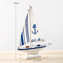 Small Anchor Sailboat Mediterranean style wooden sailboat model decoration smooth sailing desktop decoration home decoration craft boat gift