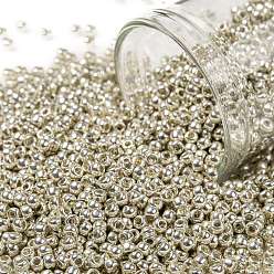 (558) Silver Metallic TOHO Round Seed Beads, Japanese Seed Beads, (558) Silver Metallic, 11/0, 2.2mm, Hole: 0.8mm, about 5555pcs/50g