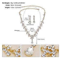 Цветок Комплект из серег и ожерелий из сплава и страз, украшения для женщин, цветок, 580 мм