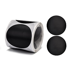 Black Self-Adhesive Kraft Paper Gift Tag Stickers, Adhesive Labels, Flat Round, Black, Flat Round: 50mm, 120pcs/roll