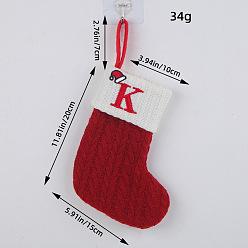 FF1-11/K Classic Red Letter Christmas Stocking Knitted Decoration Festive Holiday Ornament