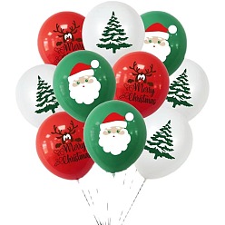 Mixed Patterns 100Pcs Christmas Theme Rubber Inflatable Balloon, for Party Festival Home Decorations, Mixed Patterns, 304.8mm
