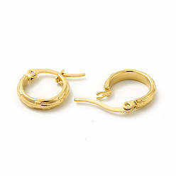 Золотой 201 серьги-кольца из нержавеющей стали с 304 булавками из нержавеющей стали для женщин, золотые, 15x19x2 мм, штифты : 0.6x1 мм