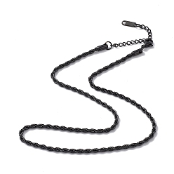 Gunmetal 304 Stainless Steel Rope Chain Necklace for Men Women, Gunmetal, 15.98 inch(40.6cm)