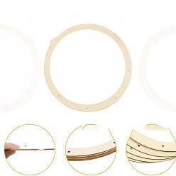 Бежевый Рамки для венков для поделок, деревянные кольца для цветочных композиций, бежевые, 250x2.5 мм, внутренний диаметр: 200 мм