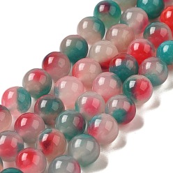 Кадет Синий Природные окрашенные белого нефрита нитей бисера, круглые, кадетский синий, 10~10.5 мм диаметром, отверстие : 1 мм, около 37 шт / нитка, 14.76''~14.80'' (37.5~37.6 см)