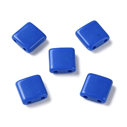 Royal Blue Opaque Acrylic Slide Charms, Square, Royal Blue, 5.2x5.2x2mm, Hole: 0.8mm